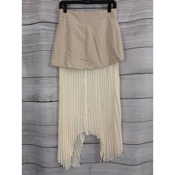 Commense Patchwork Asymmetrical Pleated Buttoned Midi Skirt Size M - Picture 2 of 3